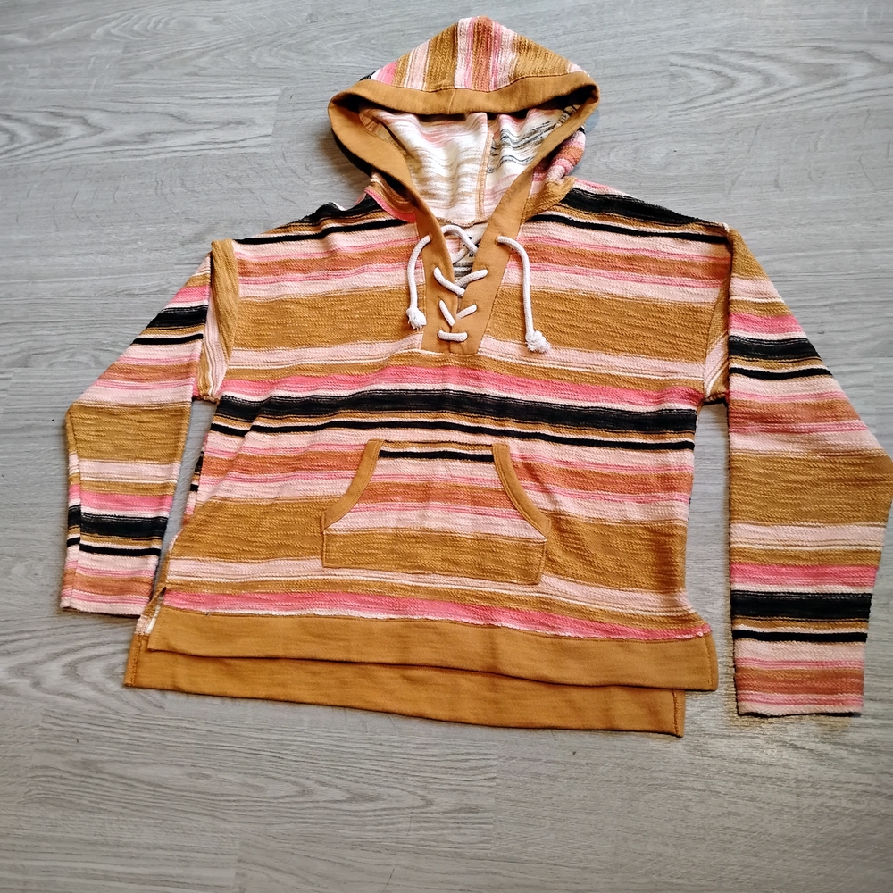 SO Multicolor Striped Hoodie Sweater